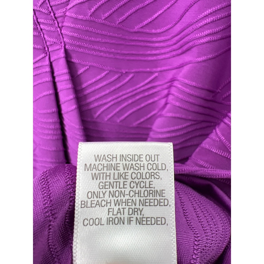 Dana Buchman Purple Textured Wave V-Neck Sleeveless‎ Top Petites PL - Picture 8 of 8